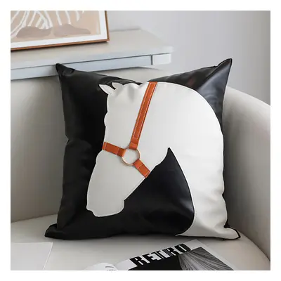 450mm x 450mm Modern Horse Head Decorative Throw Pillow Cover Cushion Cover Protector