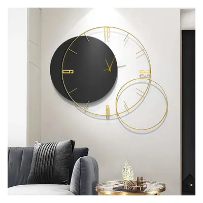 Modern Round Oversized Wall Clock Home Decor Art in Black