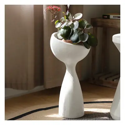 660mm Outdoor Resin Pedestal Planter Pot Garden Sculpture Decor Geometric Statue Art