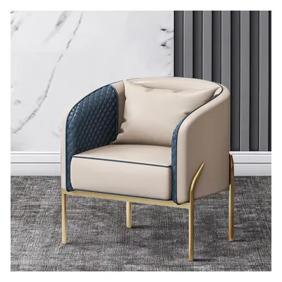 Modern Accent Chair Tufted Upholstered PU Leather Accent Chair in Gold