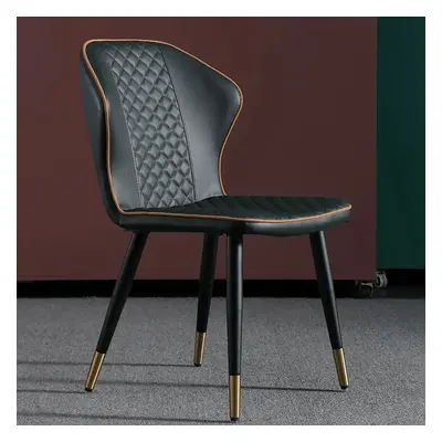 Dark Green Modern PU Leather Wingback Dining Chair (Set of 2) Carbon Steel Leg