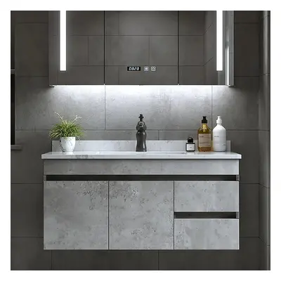 900mm Floating Bathroom Vanity with Faux Marble Countertop Basin Wall Mounted