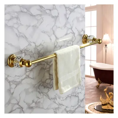 Charles Modern Wall-Mount 24 Inch Crystal Gold Finish Bathroom Single Towel Bar