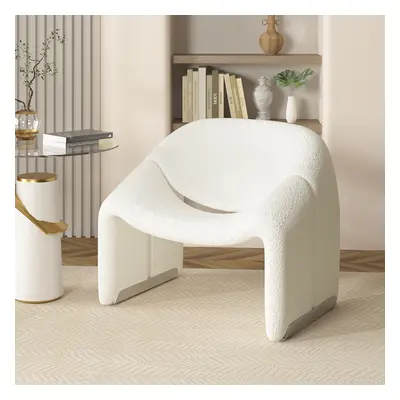 720mm Modern White Boucle Accent Chair Lounge & Chair