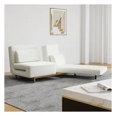 Cotton & Linen Convertible Futon Sofa Bed White Japanese Chair Bed