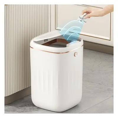 Automatic Touchless Motion Sensor White Smart Rubbish Bin for Bathroom Kitchen