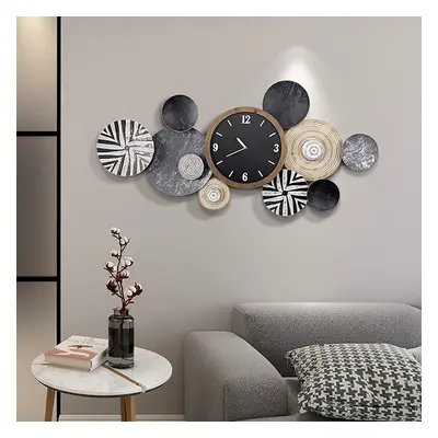 Modern Multi-Round Mute Wall Clock Metal Hanging Home Art