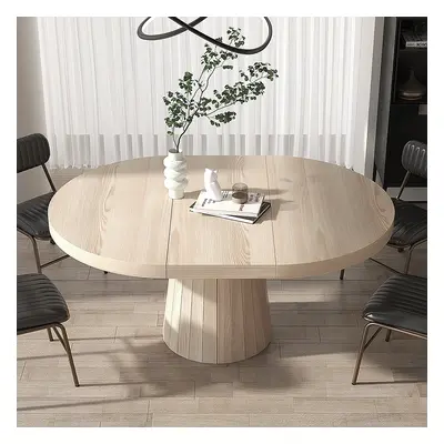 Japandi Extendable Dining Table 1000mm-1400mm Whitewash 6-Seater Oval&Round Table