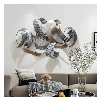 1200mm Large Modern 3D Metal Wall Decor Abstract Geometric Overlapping Art Living Room