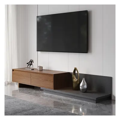 Fero Walnut Extendable TV Stand with 2 Drawers(1200mm-2000mm)