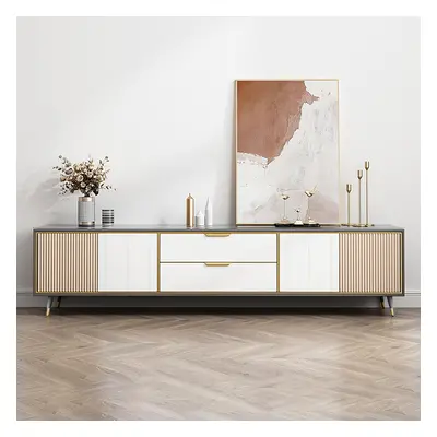 Modern 2000mm TV Stand TV Console with Drawers Line Media Console with Doors