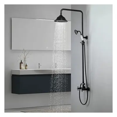 Chester Rainfall Showerhead with Handheld Shower Exposed Shower System Antique Black