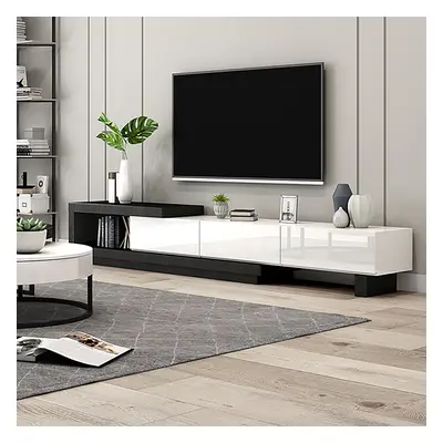 Quoint Modern TV Stand Retracted & Extendable 3-Drawer Media Console for TV Up to 2550mm