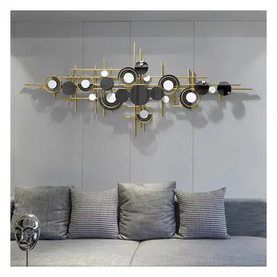 Modern Abstract Metal Wall Decor with Geometric Overlapping Design