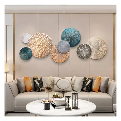 3D Art Deco Large Metal Round Textured Wall Decor for Living Room Bedroom