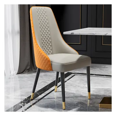 Modern Dining Chairs Set of 2 Faux Leather High Back with Upholstered Orange Dining Room Chairs