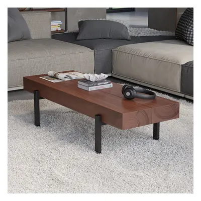 1000mm Rustic Narrow Coffee Table Pine Wood Top for Small Space