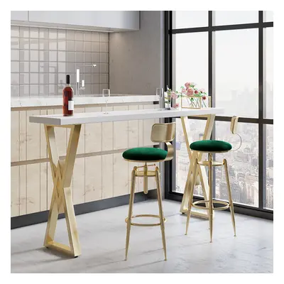 Modern Green Velvet Swivel Adjustable Bar Height Bar Stools Set of 2 with Back Breakfast Bar Sto