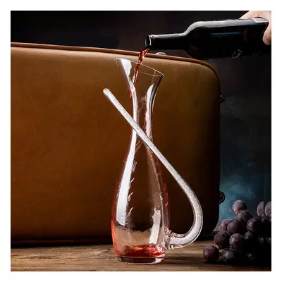 Creative Wine Decanter with Silver Cystal-Filled Handle