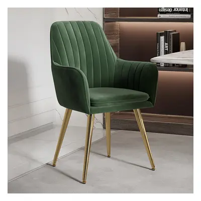 Modern Dining Chair Green Velvet Upholstered Dining Chairs With Arms (Set of 2)