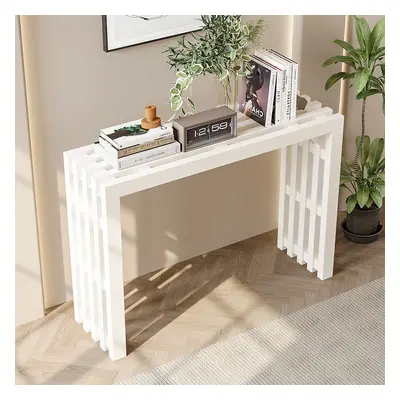 1220mm Modern White Waterfall Console Table Narrow Wooden Entryway Table