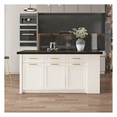 1830mm Kitchen Islands Black & White Modern with Storage Kitchen Cabinet