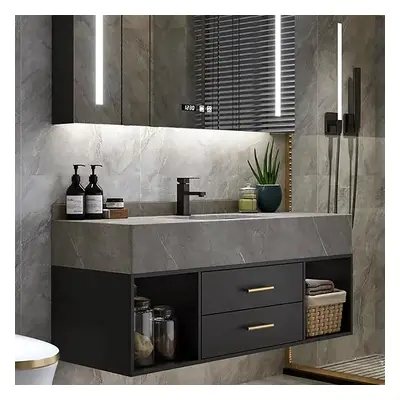 900mm Floating Bathroom Vanity with Sintered Stone Vessel Sink with 2 Drawers