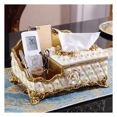 Handmade Luxury European Tissue Holder Remote Control Storage Living Room Table Storage