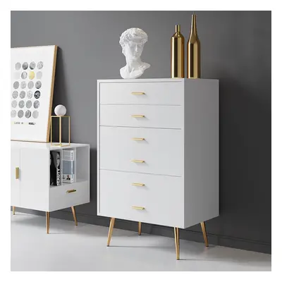 Narre Modern Wood Dresser with 4 Drawers in White Storage Chest for Bedroom