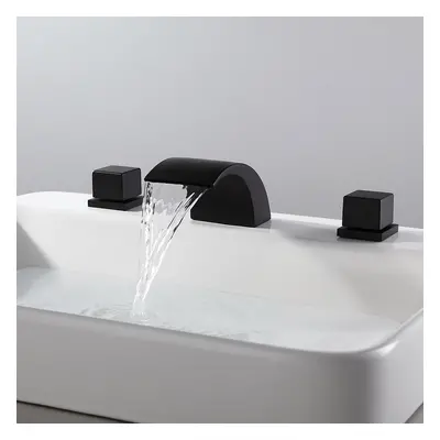 Victoria Modern Waterfall 3 Holes Dual Handle Bathroom Basin Tap