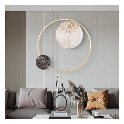 High-End Modern Vortex Background Metal White & Brown & Gold Wall Decoration Living Room