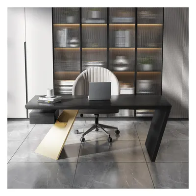 Cabstract Modern Black & Gold Office Desk Writing Desk with Drawer Computer Desk ( 1800mm)