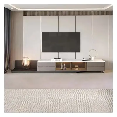 Italian Style Retractable TV Stand with 4 Drawers & LED Light for TV Up to 3048mm