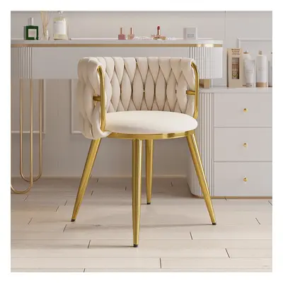 Sweave Nordic Dining Chairs Velvet Upholstery Barrel Back White Round Accent Dining Room Chairs