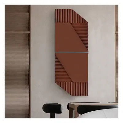 600mm x 400mm 2 Pieces Modern Geometric Abstract Wood Wall Decor Art Print Brown