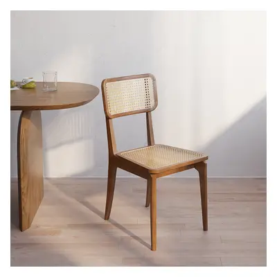 Rustic Walnut Side Chair Cane Dining Chair Ash Wood