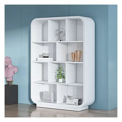 4-Tier Irregular Bookshelf MDF Bookcase in White (78.7" High)