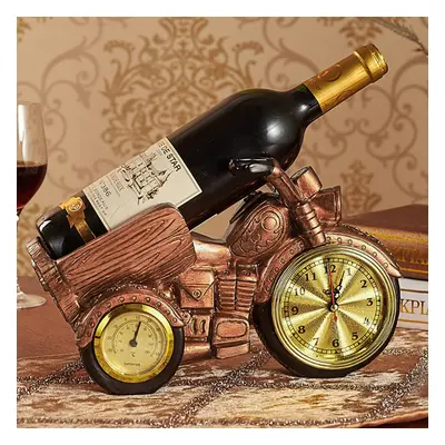 Motorcycle & Clock Wine Rack Decorative Countertop Wine Bottle Holder