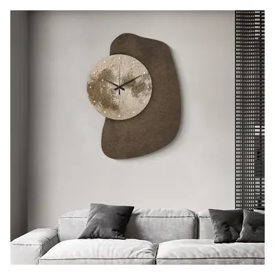 600mm Unique Abstract Geometric Moon Wall Clock 3D Japandi Decor Art Living Room Bedroom