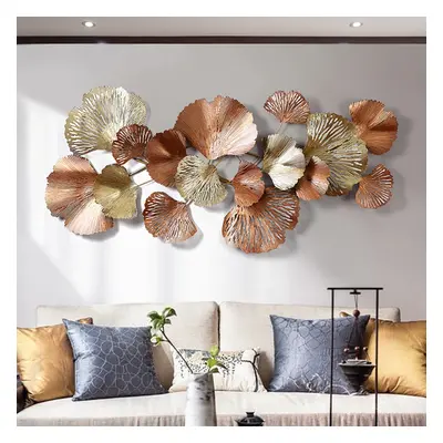 1370mm Farmhouse Gold Ginkgo Leaves Wall Decor For Living Room Bedroom Metal Wall Art