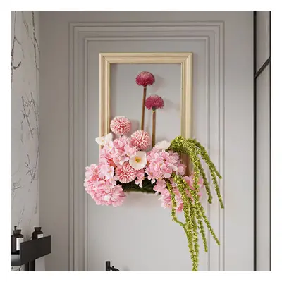 Pink Fake Flower Arrangements Wall Hanging Decoration Artificial Silk Flower