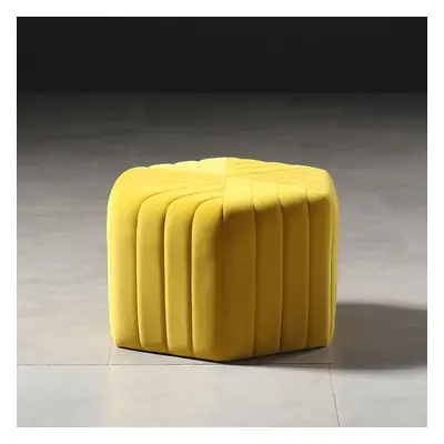 Velvet Wide Hexagonal Pouf Ottoman