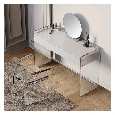 Modern Floating Acrylic Makeup Vanity Dressing Table with Drawers