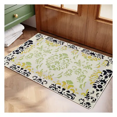 600mm x 900mm Rustic Flower Non-slip Front Door Mat Boucle Entryway Rug