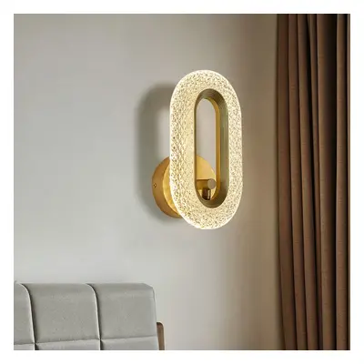 Ovated Brass Wall Sconce Art Deco LED Wall Lighting 1-Light Ring Wall Lamp