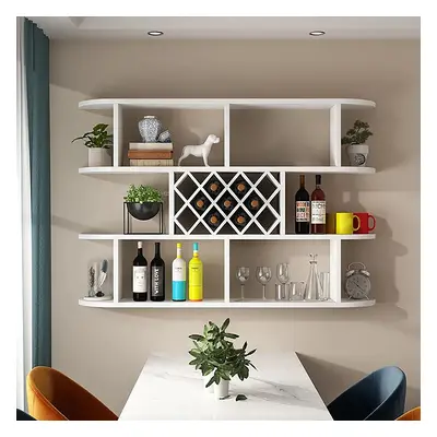 Contemporary Wall Mounted Wine Rack in White