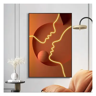 1000mm Modern Abstract People Wall Decor Art Person Painting Art with Frame Living Room