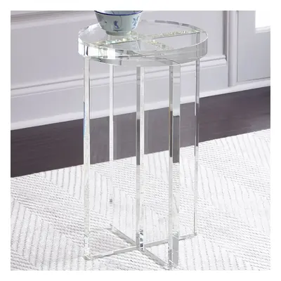 Round Clear Acrylic End Table Modern Side Table