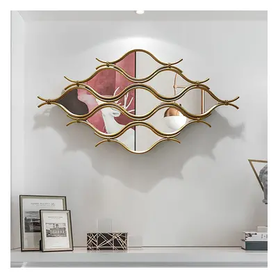 1000mm Glam Irregular Geometric Gold Metal Abstract Wall Mirror for Entryway