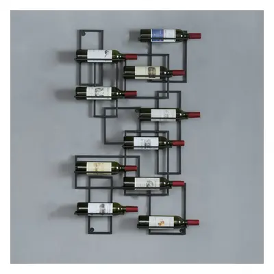 10-Bottle Modern Geometric Wall Mounted Wine Rack